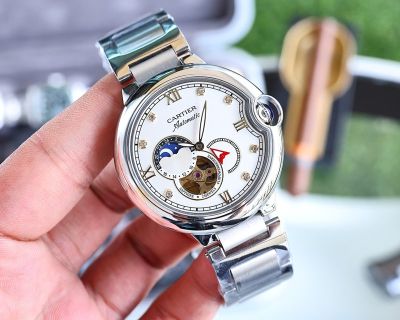 Cartier Stainless Steel Automatic Movement 44*11MM Black/White/Blue Dial Watch